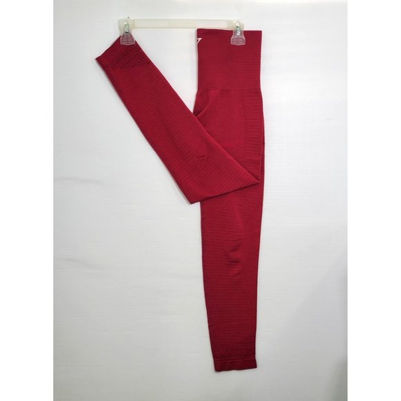 GymShark Women's Red Nylon Elastane Seamless Leggings Size M 1126 - Picture 7 of 14
